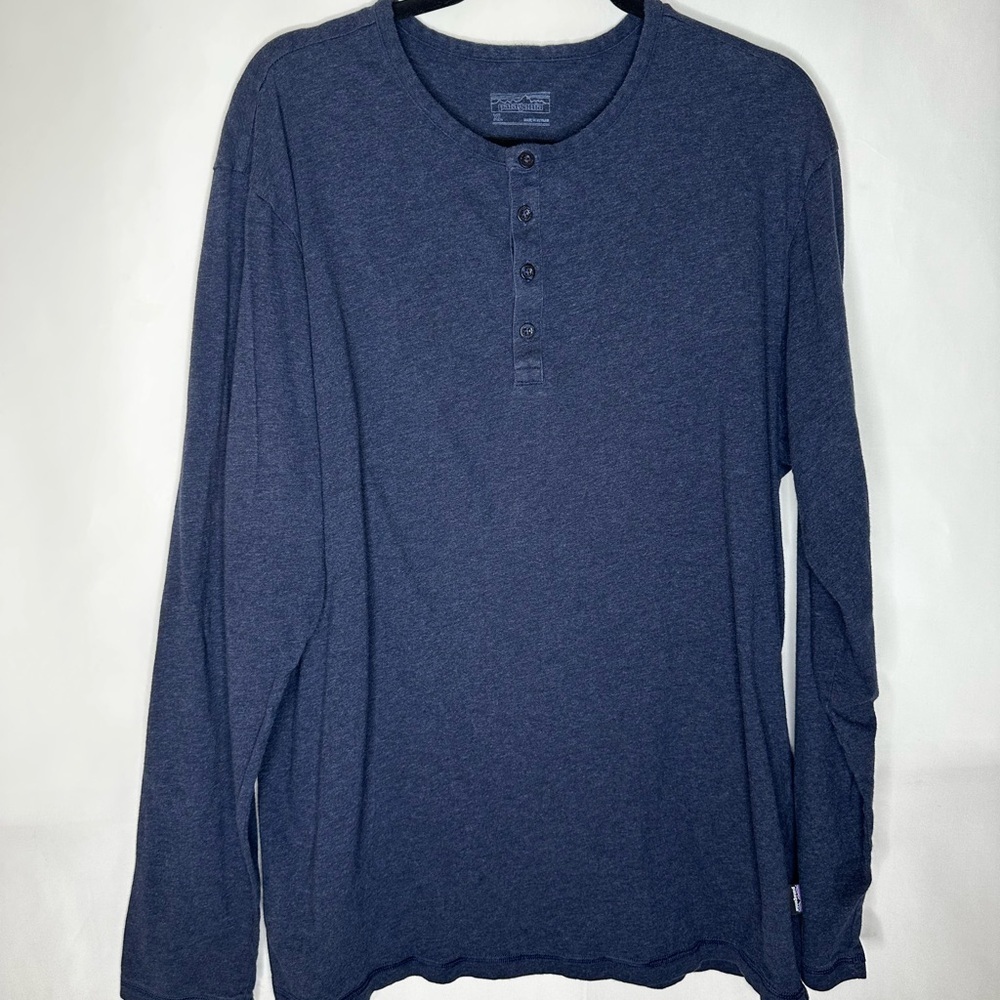 Patagonia Men's Long Sleeve Tee - Navy Blue